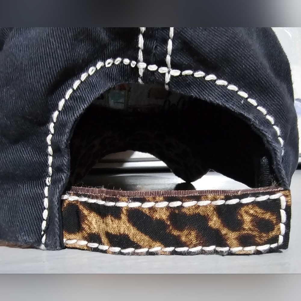 Distressed 1st Edition Black HAPPY CAMPER Adjustable Cap/Hat - Picture 5 of 8